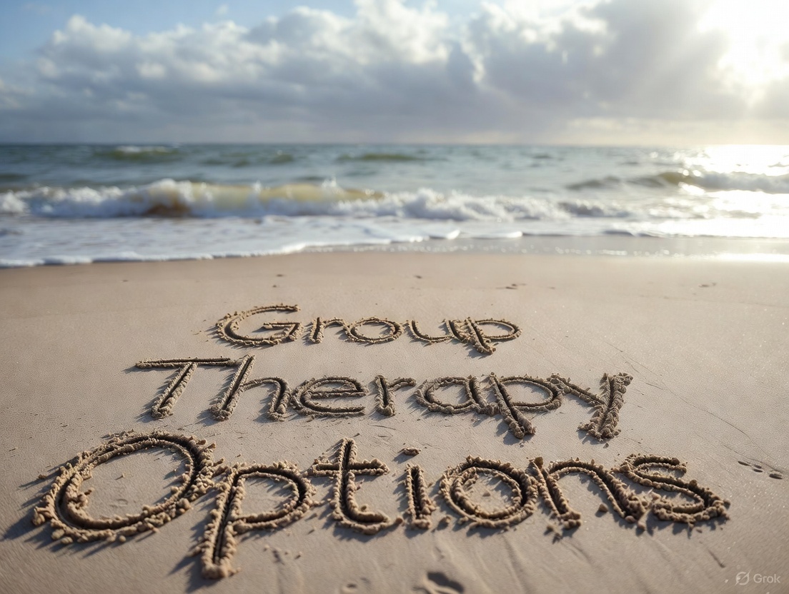 Group Therapy Options Text In Sand